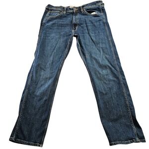 Wrangler Western Jeans Mens 36x29 Blue Denim Workwear Regular Fit Straight Leg